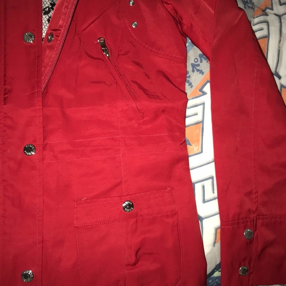 Guess Red Rain Jacket (removable hood/Small) - Picture 4 of 7